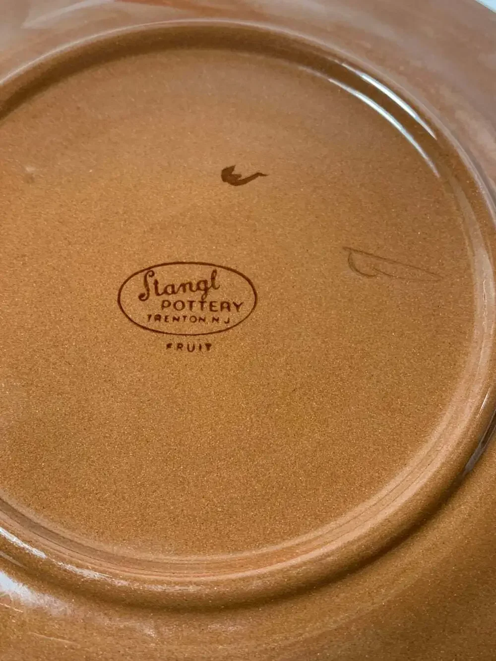 Vintage Stangl pottery eight inch plate cherries